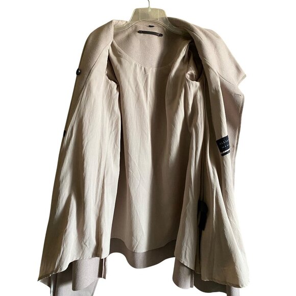 AllSaints City Monument Coat Italian Wool Draped Asymmetric US 2 Blush Beige - Picture 5 of 16